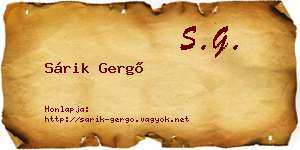 Sárik Gergő névjegykártya