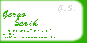 gergo sarik business card